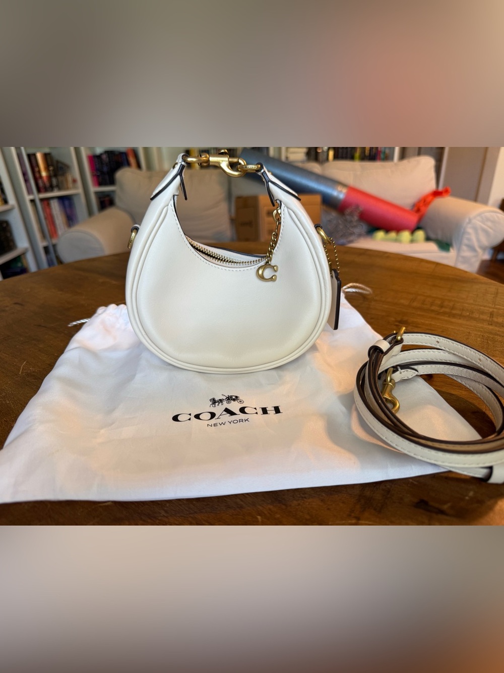 Coach Jonie Bag Chalk Glovetanned Leather Brass Hardware Crossbody CR508
